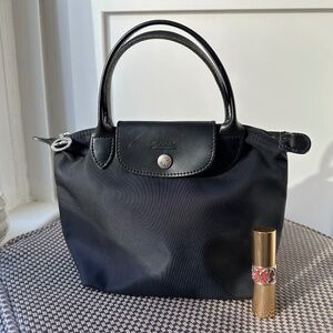 Longchamp black small le pliage purse